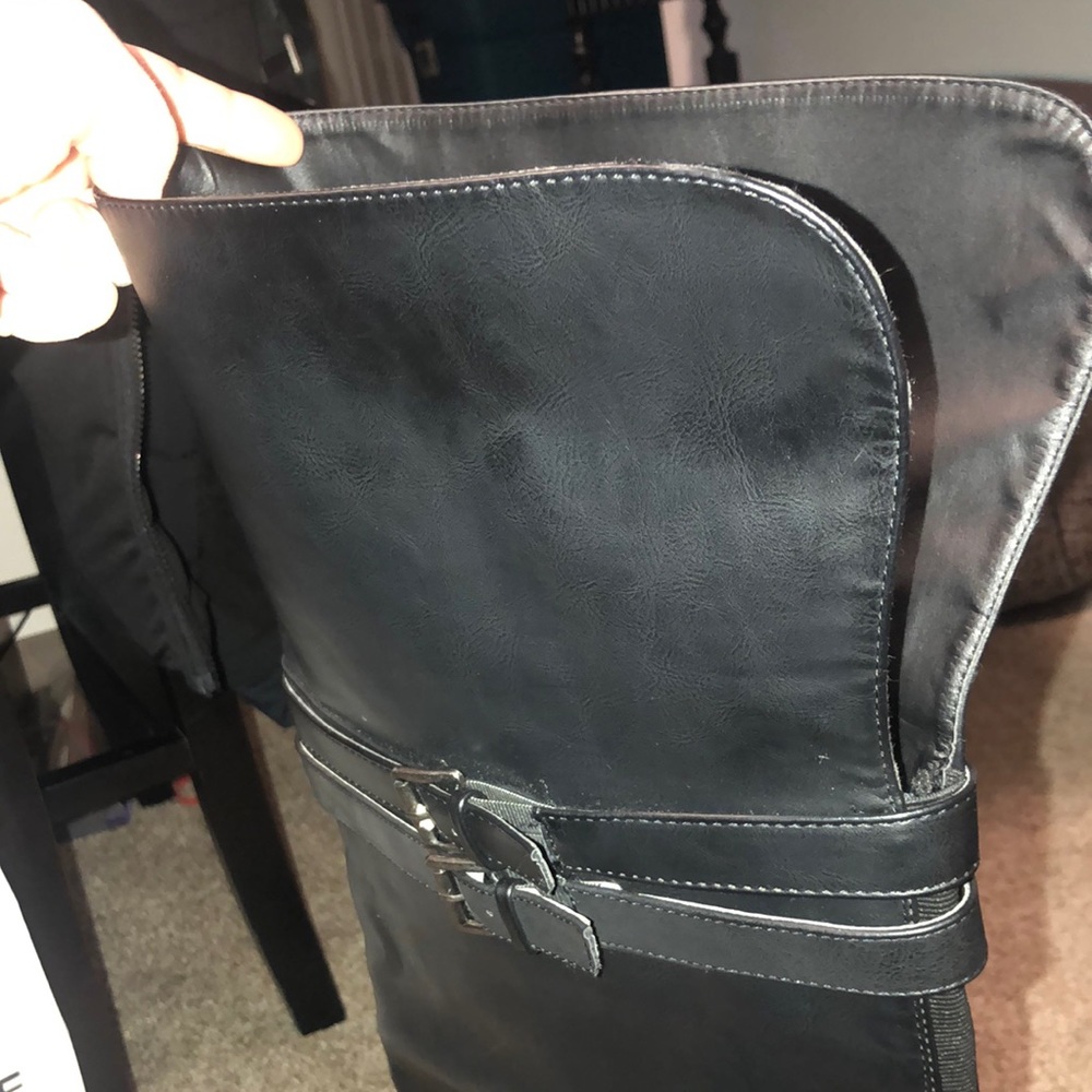 Torrid faux leather pull on thigh boots. Size 7. - Picture 8 of 14